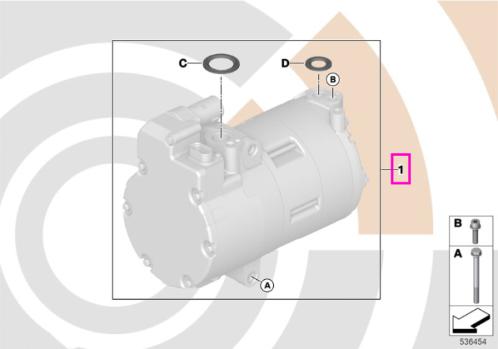 Set instalare compresor A/C, EKK Kit Value-Parts - BMW Seria 2 F45, Seria 3 F30 G20 G21, Seria 5 F18 G30 G31 G38, Seria 7 G11 G12, X1 F48, X1L F49, X2 F39, X3 G01, X5 F15 - Mini Countryman F60