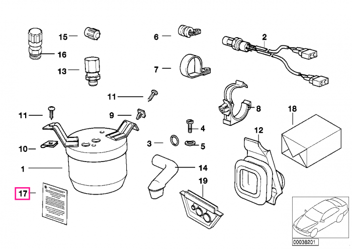 Eticheta autoadeziva "Aer conditionat - 825 gr" - BMW Seria 3 E36