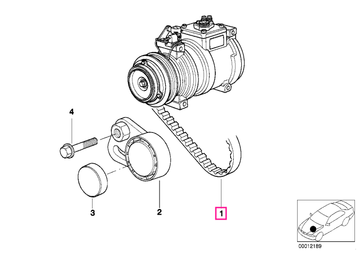 Curea transmisie compresor sistem climatizare (4PK X 781) - BMW Seria 3 E36, Seria 5 E34 E39, Seria 7 E38