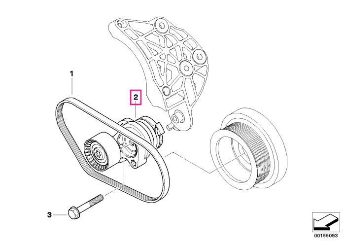 Intinzator curea transmisie compresor sistem climatizare - BMW Seria 7 E65