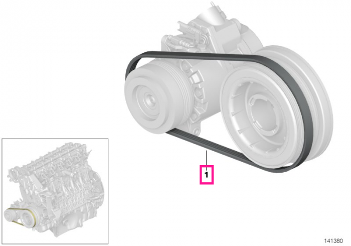 Curea transmisie compresor sistem climatizare (4PK X 843) - BMW Seria 5 E60 E61, X3 E83, X5 E70, X6 E71