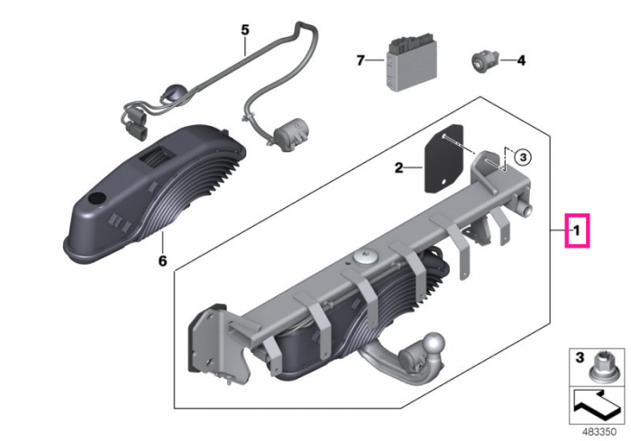 Set carlig remorcare cu rabatare electrica - BMW X3 G01 F97 M, X4 F98 M