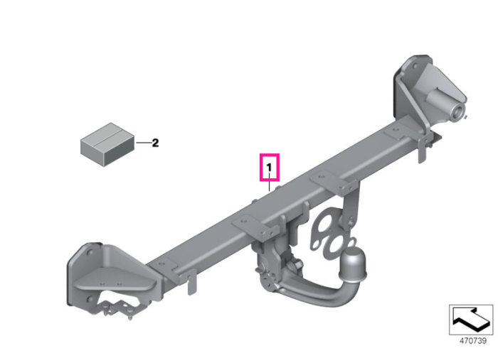 Set carlig remorcare, detasabil - BMW Seria 3 G20 G21, Seria 4 G22 G23