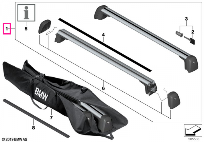 Set bare transversale pentru transport - BMW iX3 G08, X3 G01 G08 F97 M