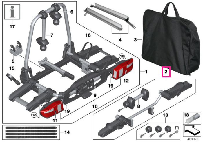 Kit de extensie pentru a 3-a bicicleta pentru suport de biciclete - BMW